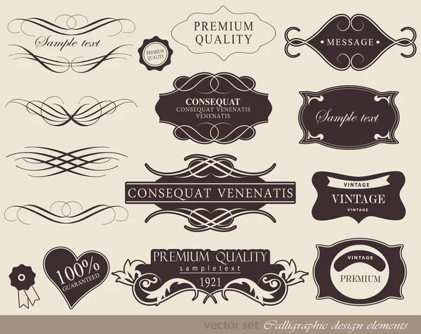 Calligraphic design elements — Stock Vector