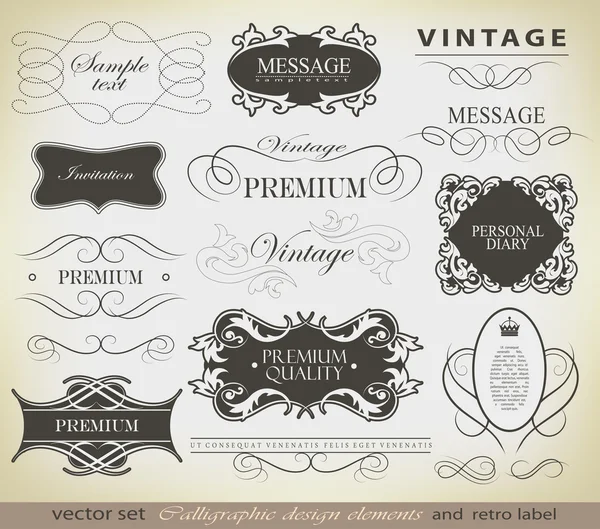 Calligraphic design elements — Stock Vector