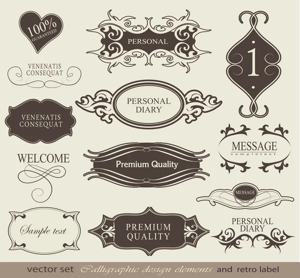 Elementos de diseño caligráfico — Archivo Imágenes Vectoriales