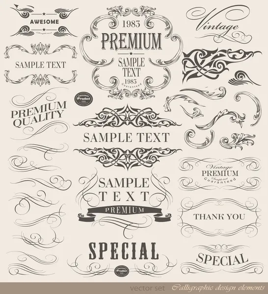 Calligraphic design elements — Stock Vector