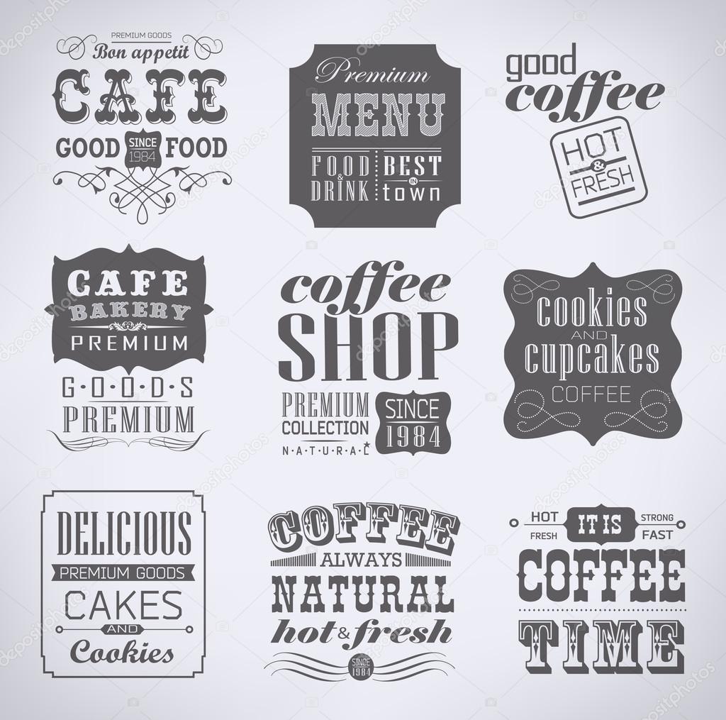 Retro labels and typography,