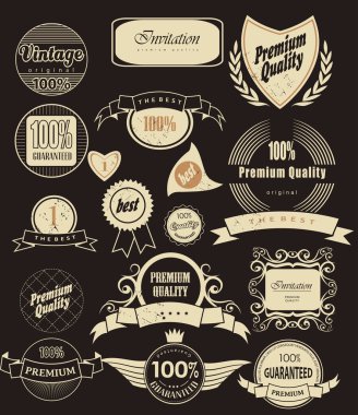 retro etiket kümesi. vektör çizim.