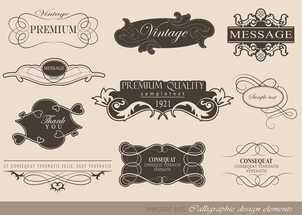 Elementos de diseño caligráfico — Vector de stock