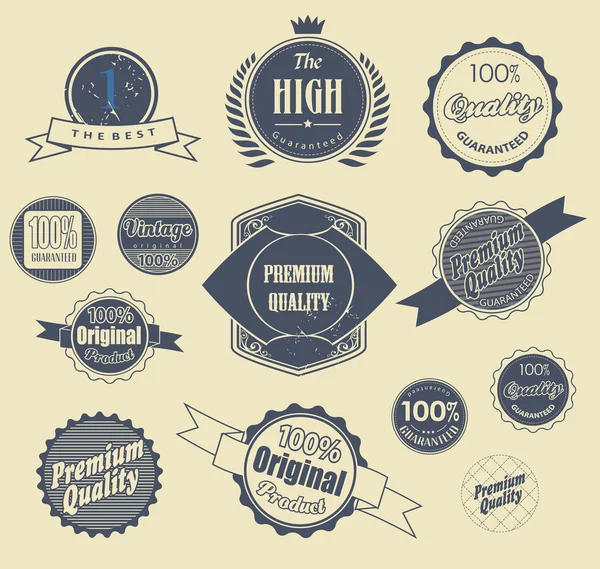 Set of retro labels. Vector illustration. — Stock Vector