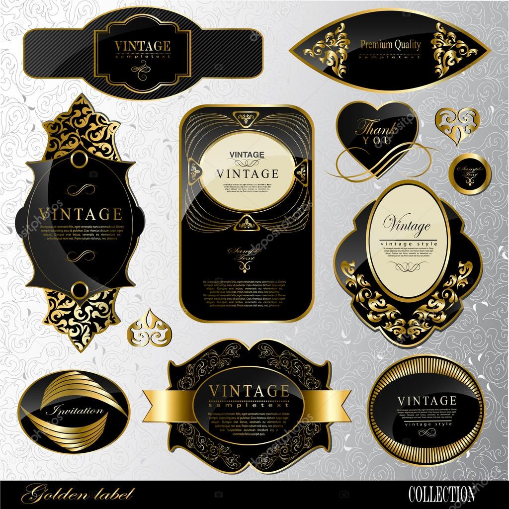 Black gold labels