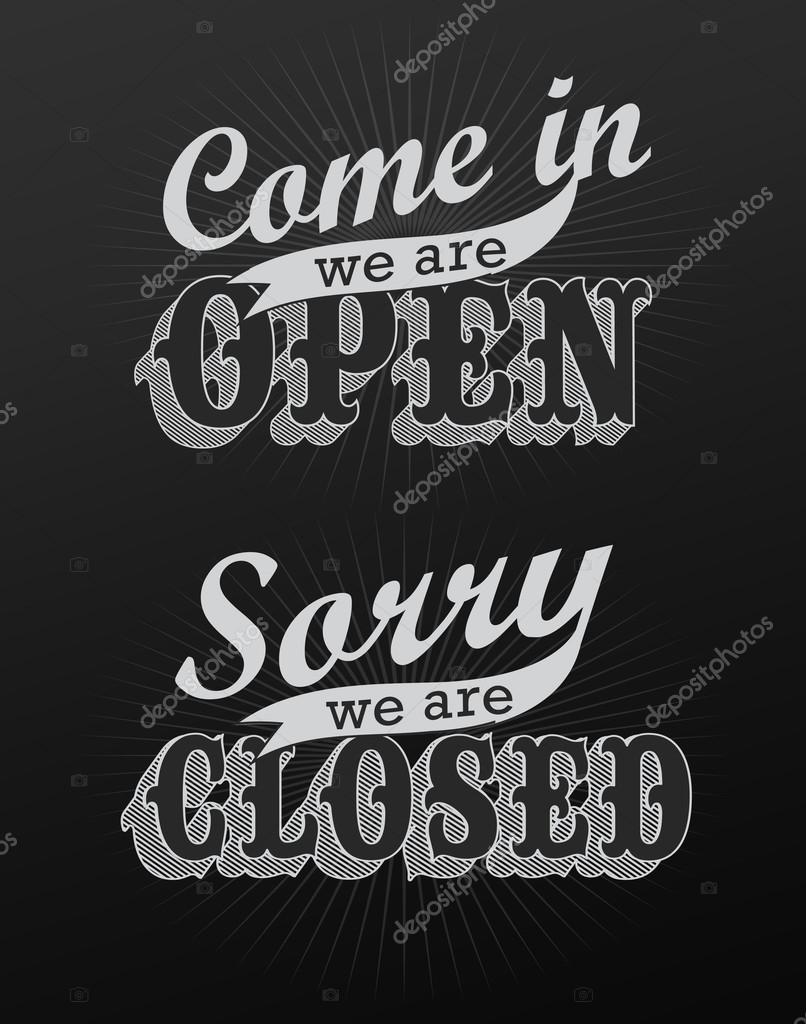 Open and Closed Vintage retro signs Stock Vector Image by ©Merfin 35460875