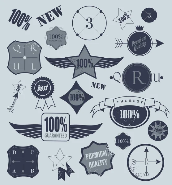 Set de etiquetas vintage retro. Ilustración vectorial . — Vector de stock