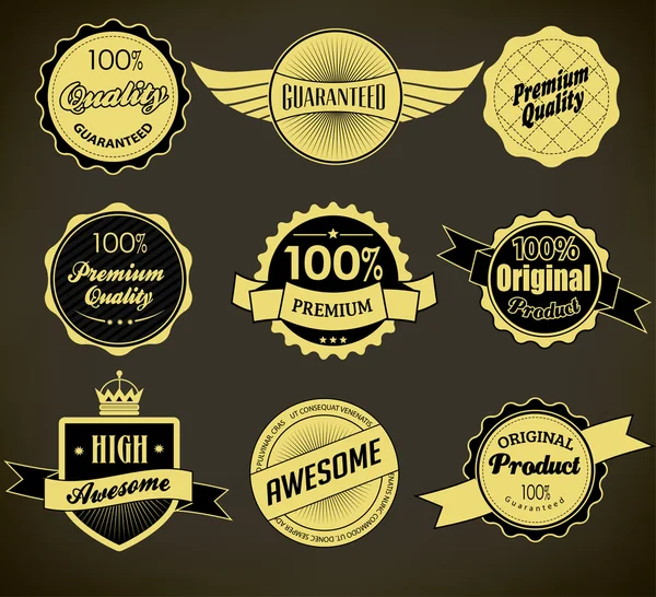 Set de etiquetas vintage retro. Ilustración vectorial . — Vector de stock