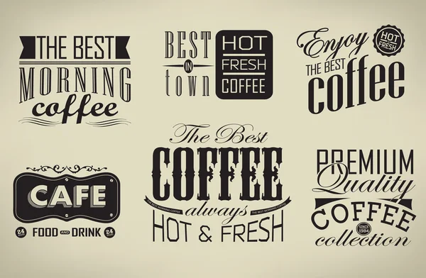 Set of coffee , cafe typographic elements — Stock Vector