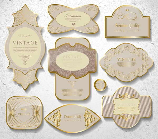 Etiqueta de oro blanco retro — Archivo Imágenes Vectoriales