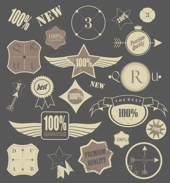 Set de etiquetas vintage retro. Ilustración vectorial . — Vector de stock