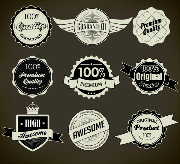 Set de etiquetas vintage retro. Ilustración vectorial . — Vector de stock