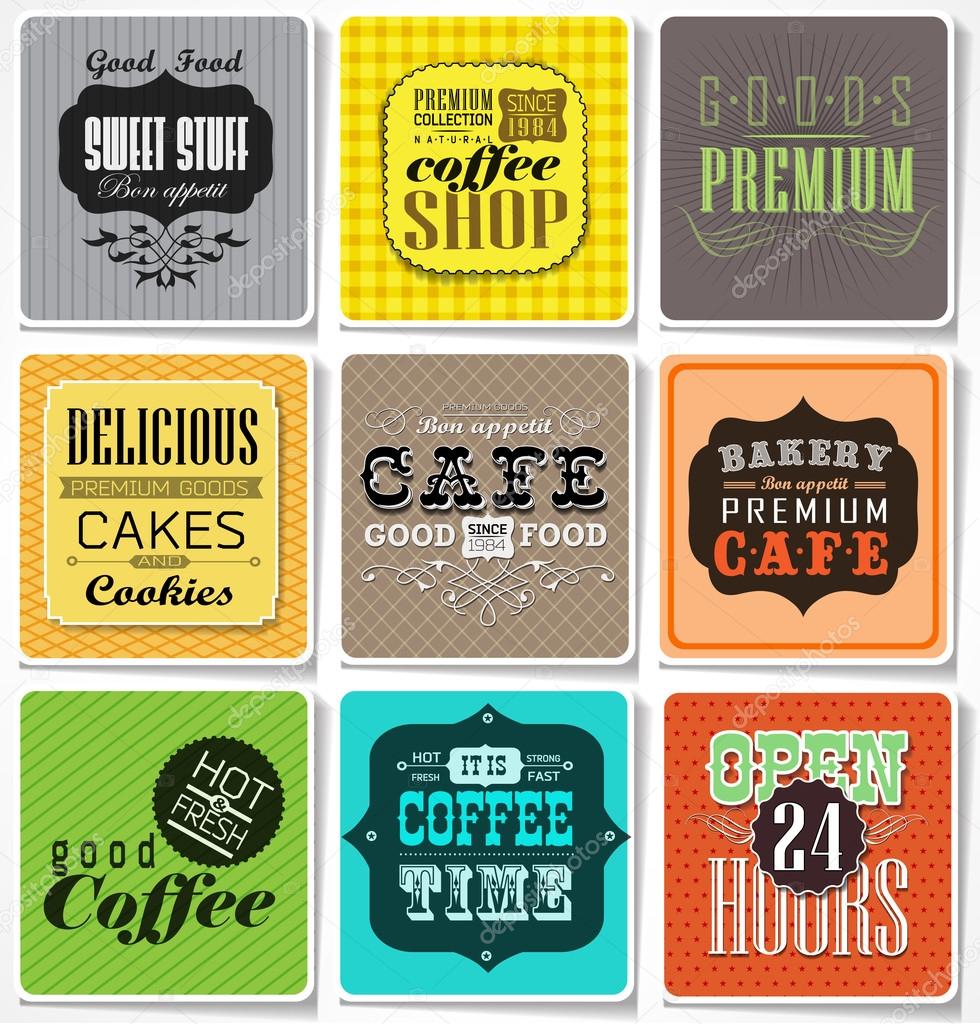Retro labels and typography,