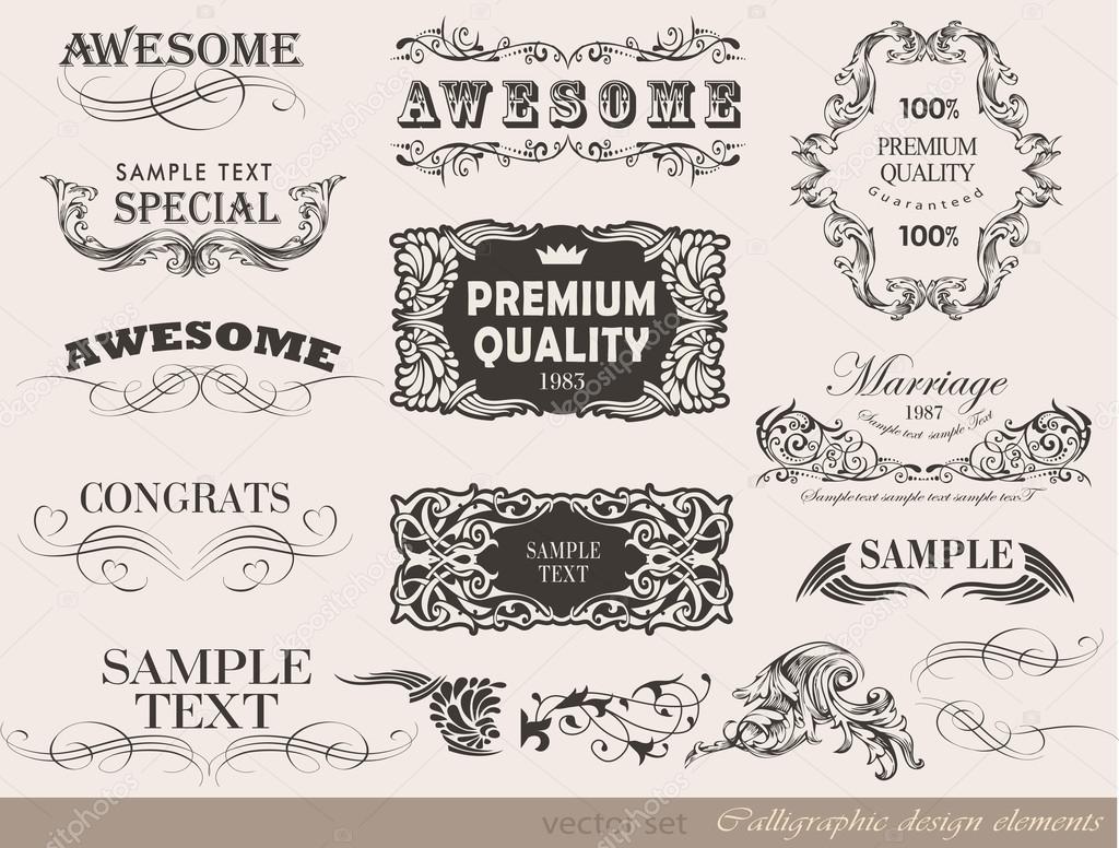 Calligraphic design elements