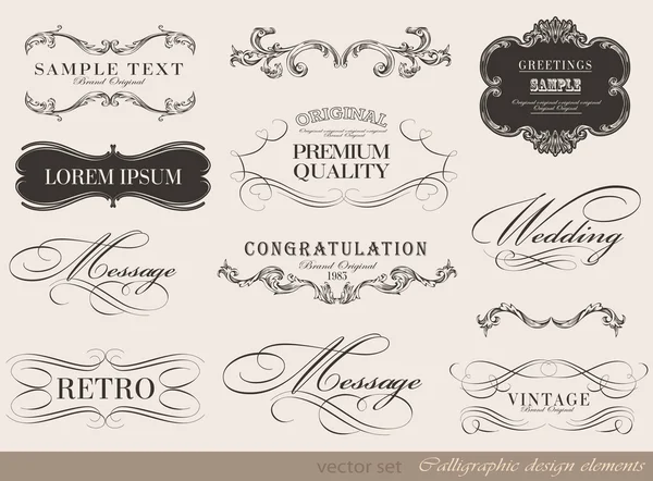 Calligraphic design elements — Stock Vector