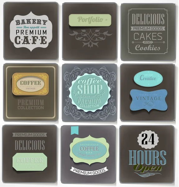 Retro labels en typografie, — Stockvector