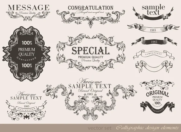 Éléments de conception calligraphique — Image vectorielle