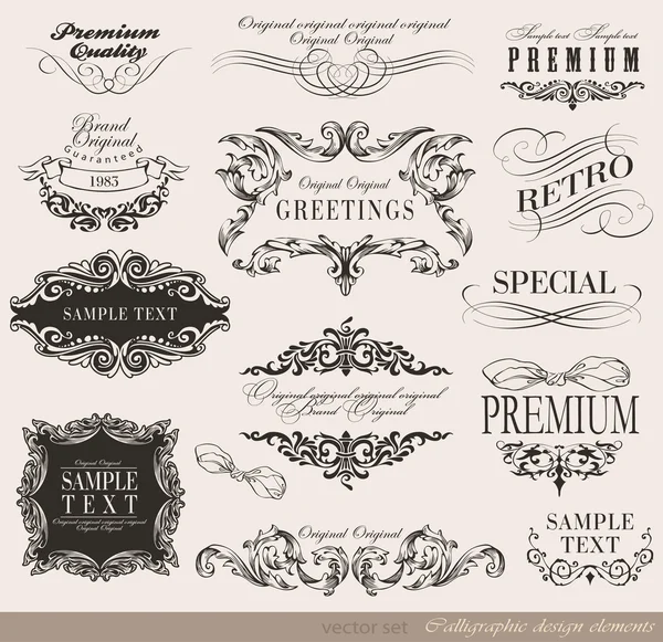 Calligraphic design elements — Stock Vector