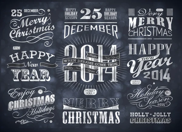 Noel ve mutlu yeni yıl tipografi