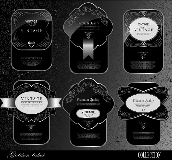 Etiquetas de oro negro — Vector de stock
