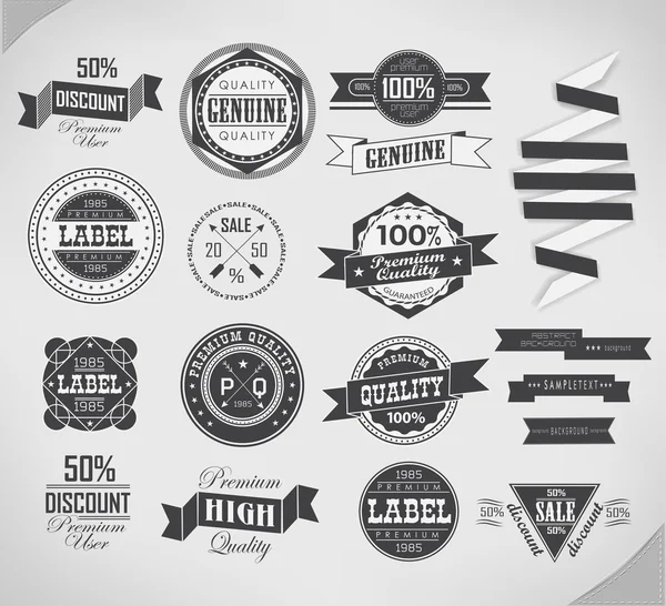 Vintage labels set. Vector design elements. — Stock Vector