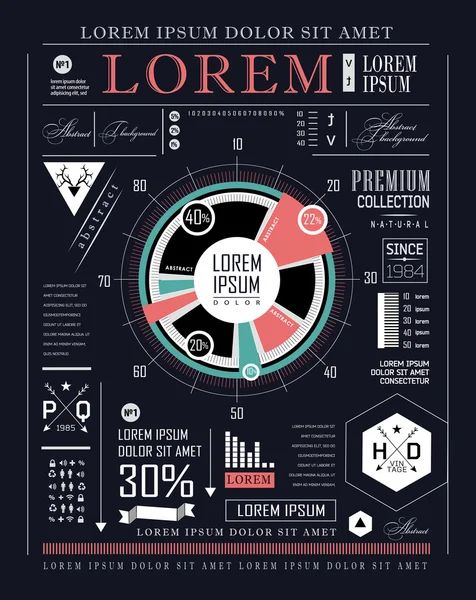 Retro infographic. Information graphics — Stock Vector