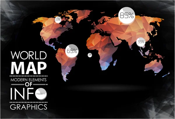 Mapa del mundo y tipografía — Archivo Imágenes Vectoriales