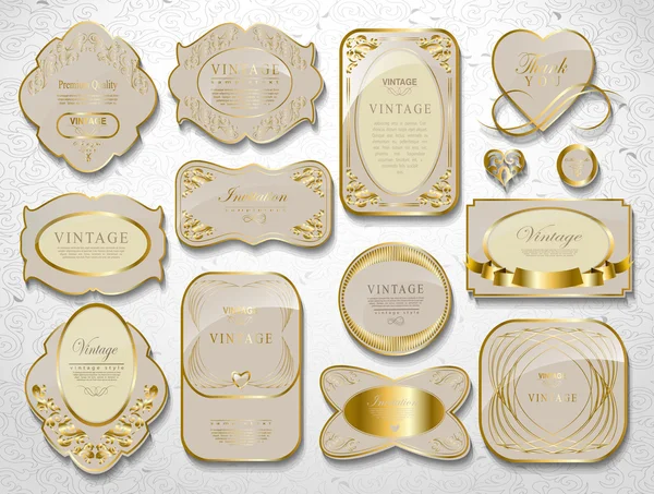 Gold card set — Stock Vector