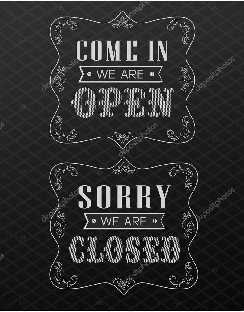 Open and Closed Vintage retro signs Stock Vector by ©Merfin 35566193