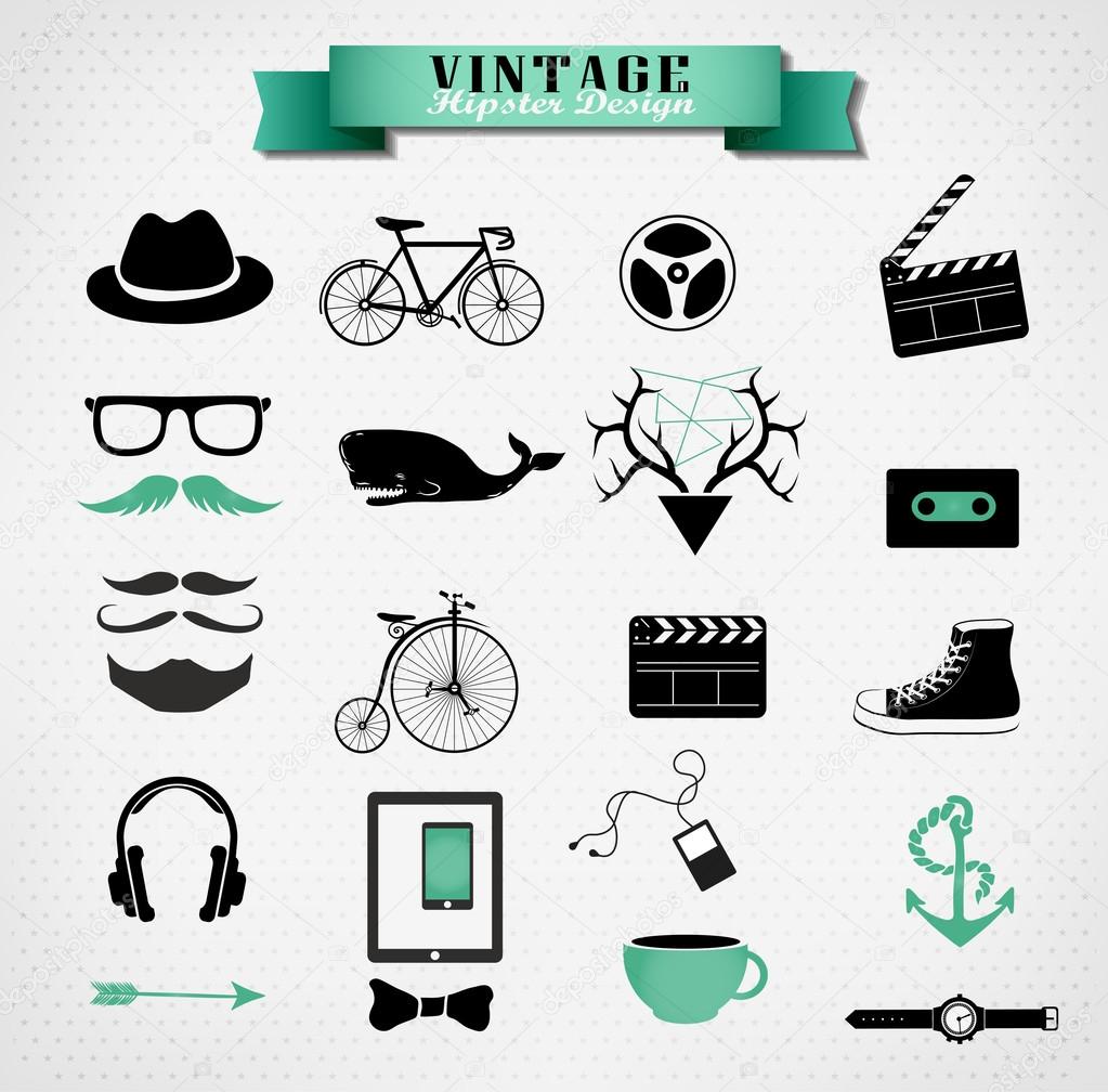 Hipster style elements, icon and object can be used for