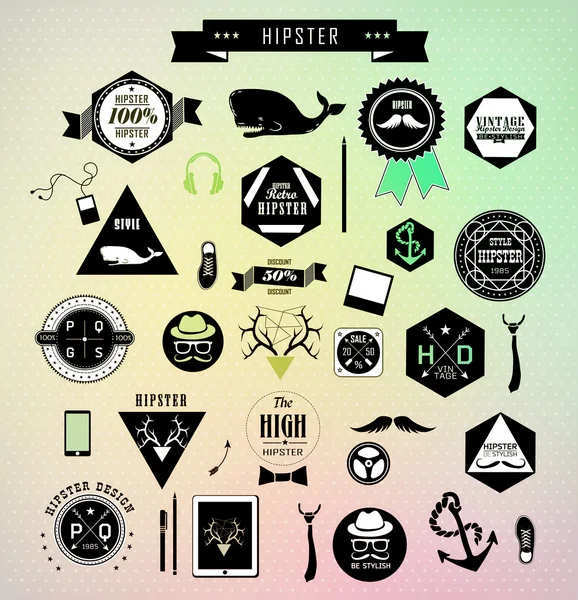 Set de etiquetas retro vintage hipster — Vector de stock