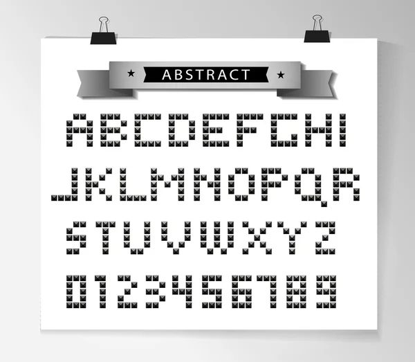 Vector zilveren pixel lettertype — Stockvector