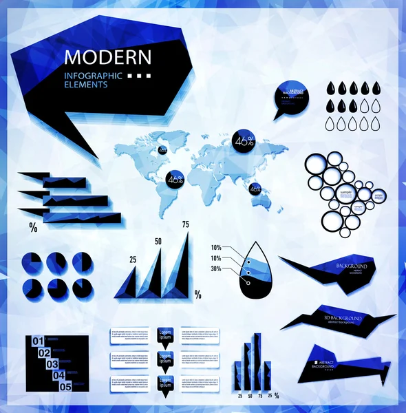 Retro infographics set. World Map and Information Graphics — Stock Vector