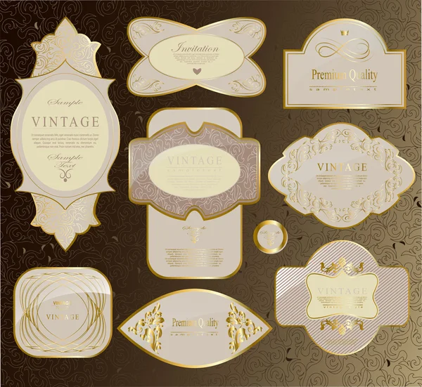 Conjunto de cinta blanca y dorada — Archivo Imágenes Vectoriales