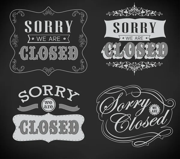 Retro işaret, açık ve kapalı. vektör çizim.