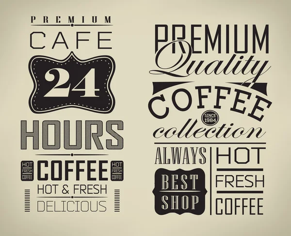 Conjunto de etiquetas de café — Vector de stock