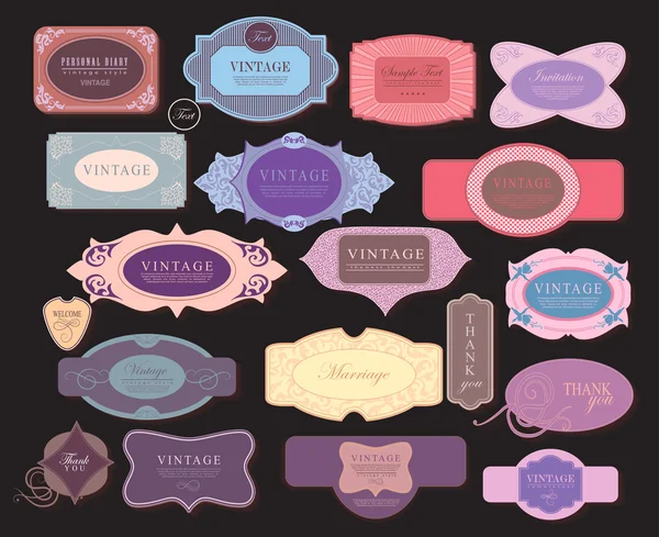 Set of vintage retro labels Stock Illustration