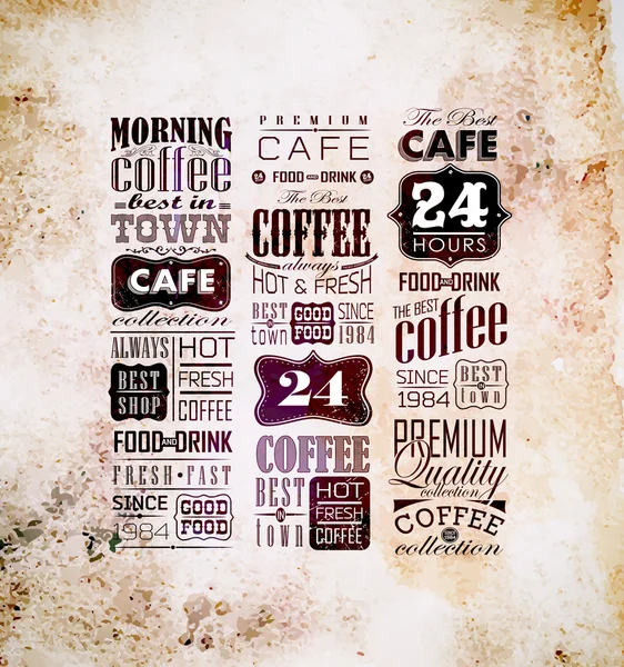 Set de Café Retro Vintage — Vector de stock