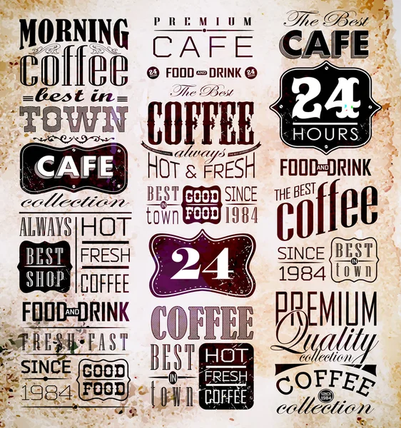 Set de Café Retro Vintage — Vector de stock