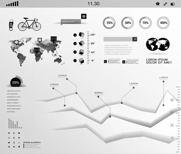 Conjunto de elementos de infografía — Archivo Imágenes Vectoriales