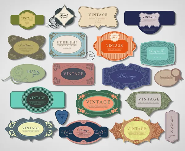 Set vettoriale etichette vintage — Vettoriale Stock