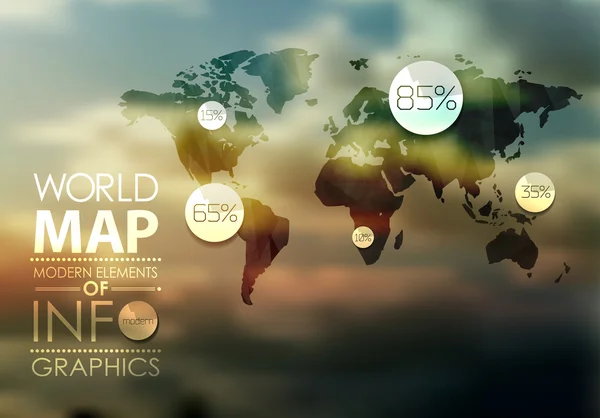 Carte du monde et graphiques d'information — Image vectorielle