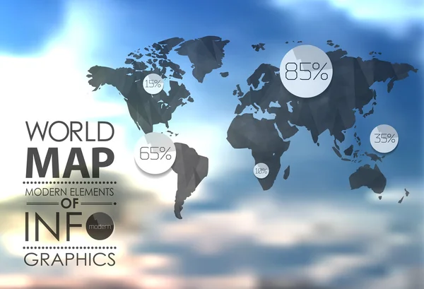 World Map and Information Graphics — Stock Vector