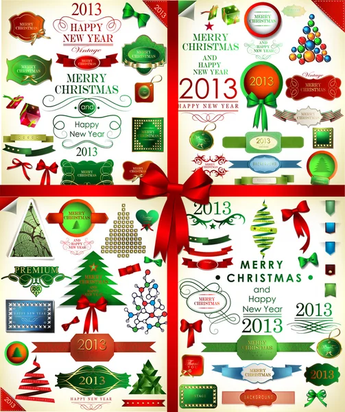 Christmas icons set.Vector illustration — Stock Vector