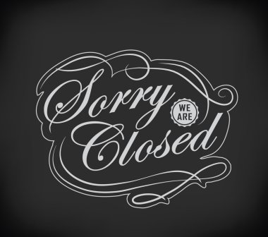 Open and Closed Vintage retro signs clipart