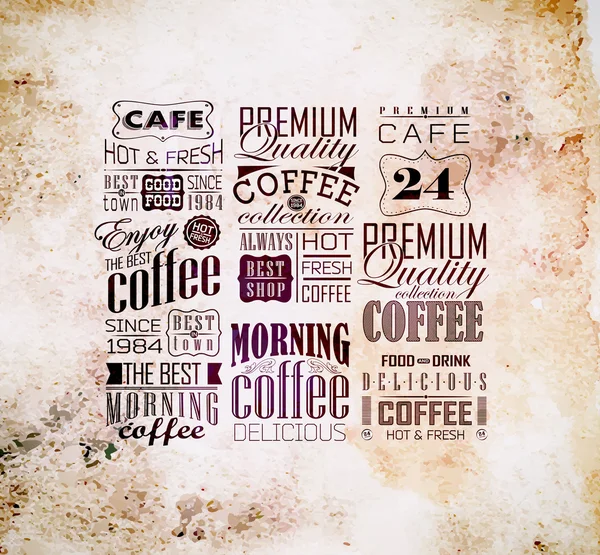 Set de Café Retro Vintage — Vector de stock