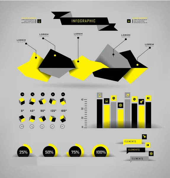 Elemente der Infografik setzen — Stockvektor