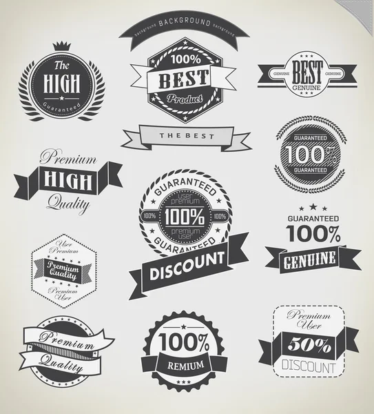 Set de etiquetas retro vintage — Vector de stock