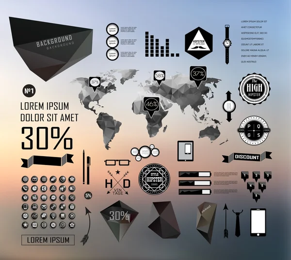 Nastavit prvky infografiky — Stockový vektor