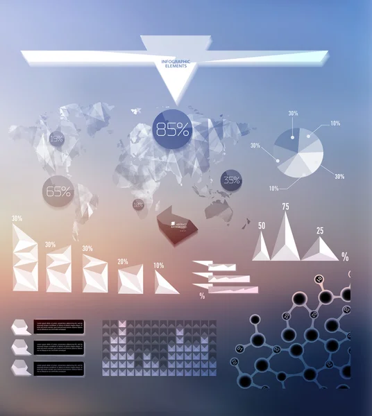 Definir elementos de infográficos — Vetor de Stock